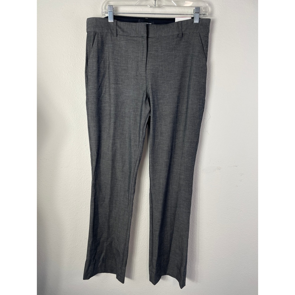 NEW Express Womens 12R Columnist Barely Boot Mid Rise Gray Dress Pants Career